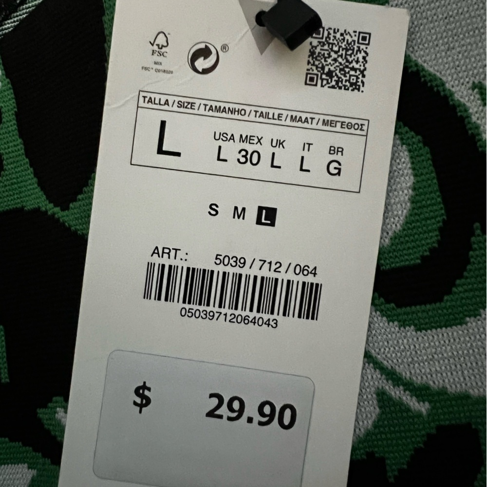 Zara One Sleeve Crop Top Large - Picture 4 of 5